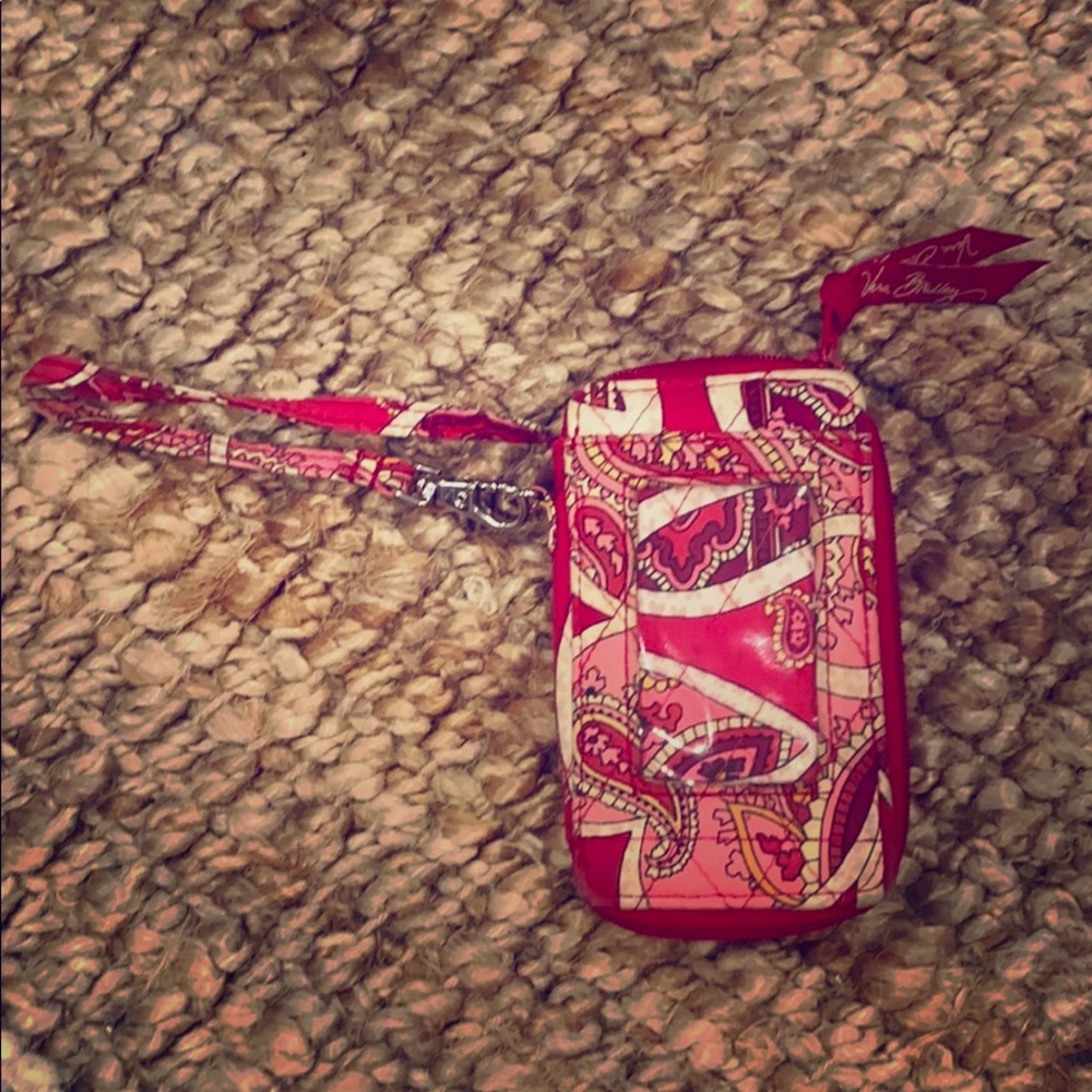 Vera Bradley Wallet or Wristlet-Red/Pink Paisley